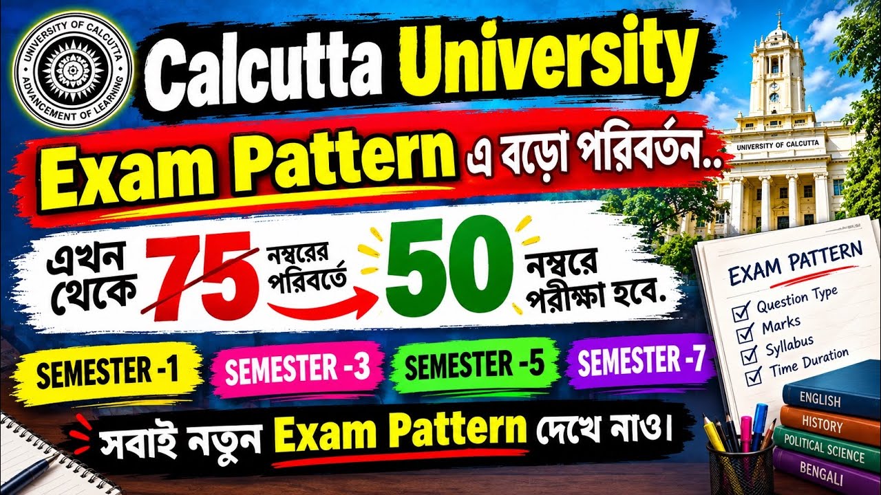 Calcutta University পরীক্ষার নম্বর বিভাজনে বড় পরিবর্তন!🔥Cu New Exam pattern Notice 2026-27 For All