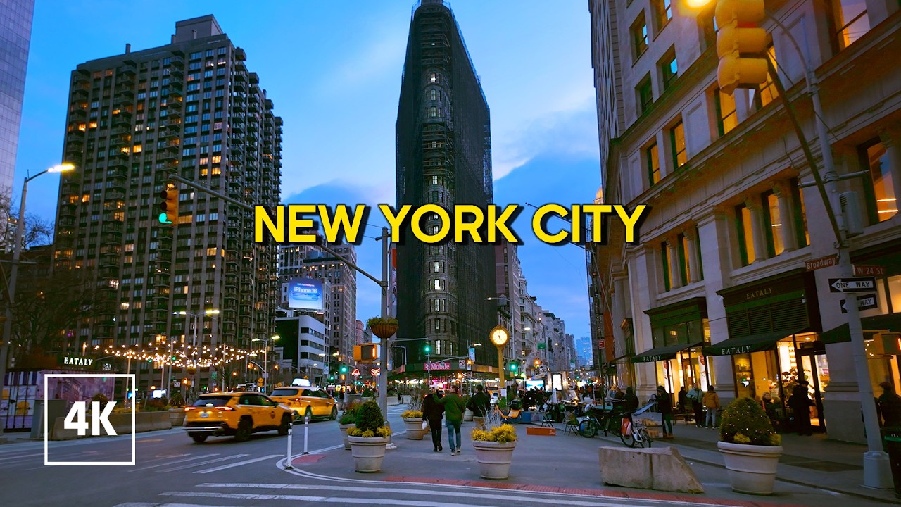 Manhattan Evening Walk - New York Walking Tour 4k