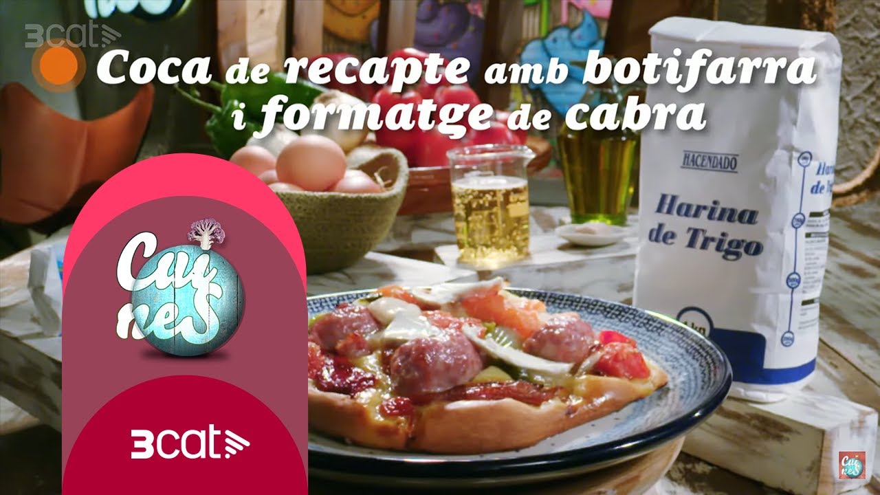 Coca de recapte amb botifarra i formatge de cabra / Entrepà de calamars amb mostassa - Cuines