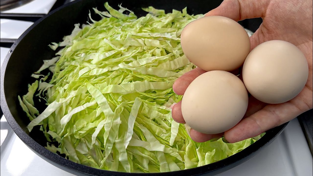Kohl mit Eiern schmeckt besser als Fleisch! Einfaches sehr leckeres Abendessen Rezept!
