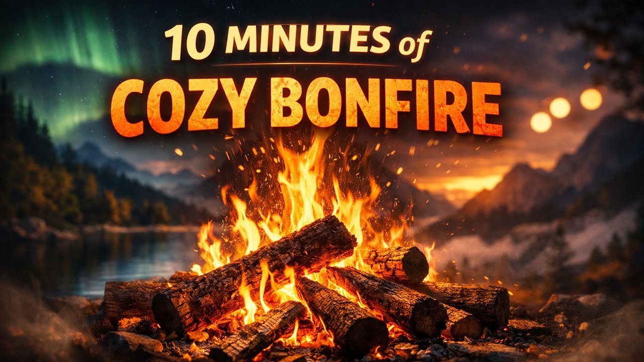 10 Minutes of Cozy Bonfire Ambience 🔥 Chill Atmospheric Fire Sounds for Relaxation & Focus