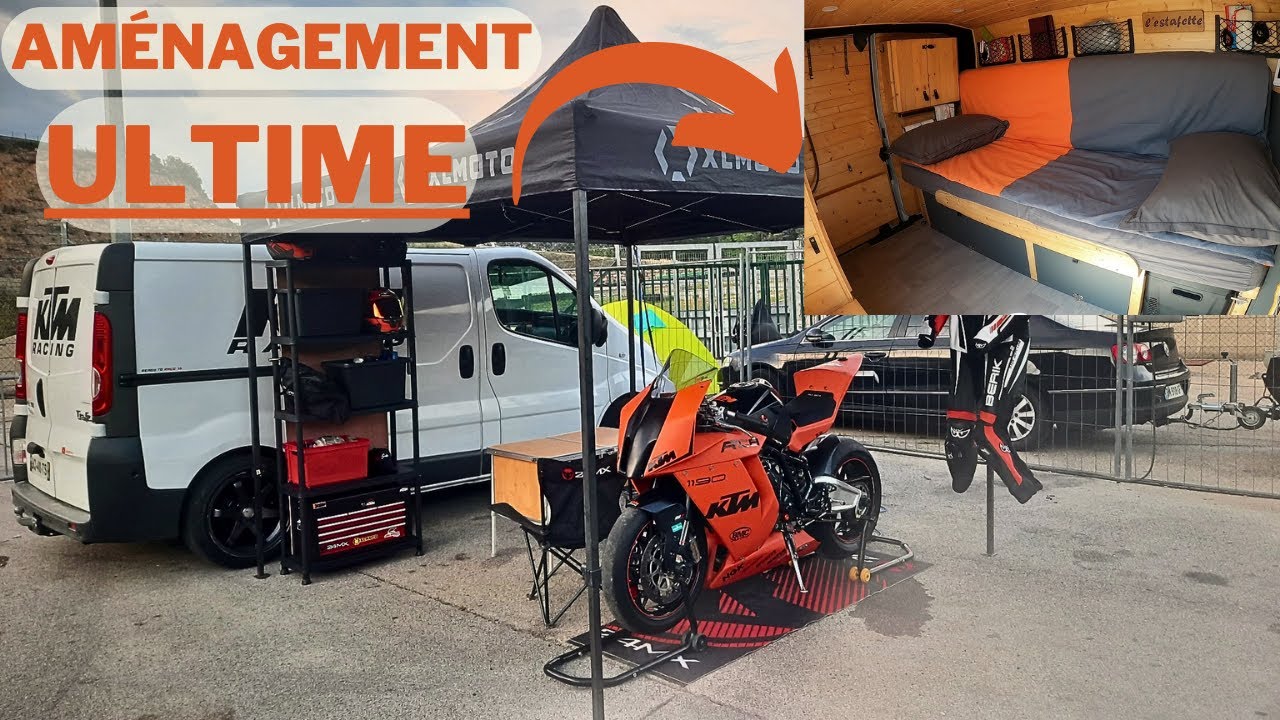 Am&eacute;nagement de fourgon ULTIME pour la moto ET les vacances - Pr&eacute;sentation Trafic am&eacute;nag&eacute; - Info VASP