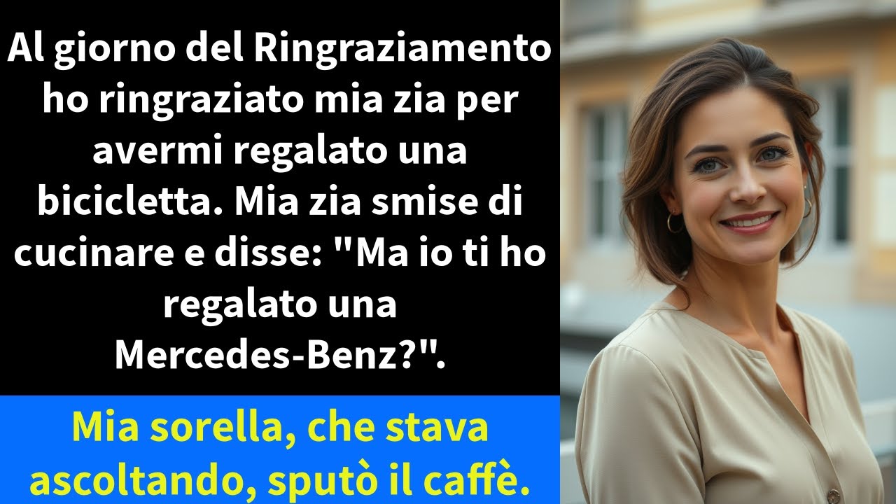 Al giorno del Ringraziamento, ringraziai mia zia per avermi regalato una bicicletta.