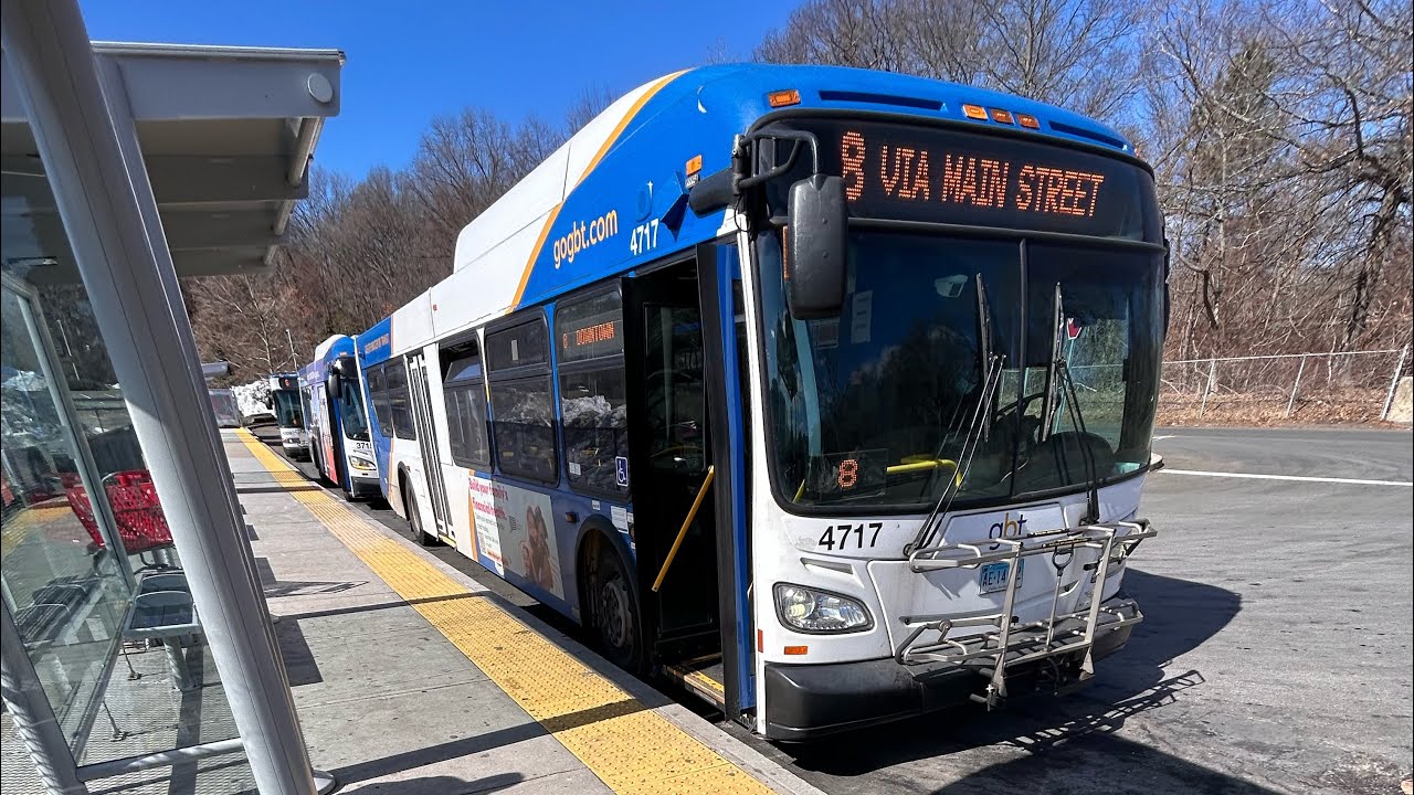 Ride on 2017 GBTA XD40 #4717 on route 8 Bridgeport