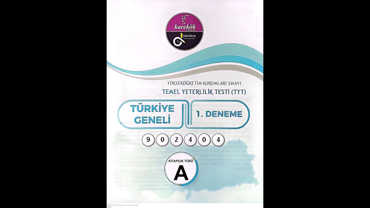 KAREKÖK YAYINLARI 1 NOLU TÜRKİYE GENELİ TYT DENEME SINAVI SORU ÇÖZÜMLERİ 01.03.2024