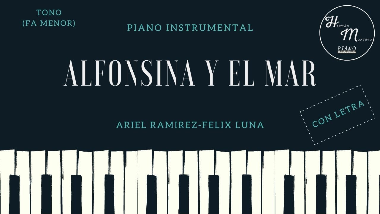 Alfonsina y el mar - Karaoke instrumental de piano - Fm (Fa menor).