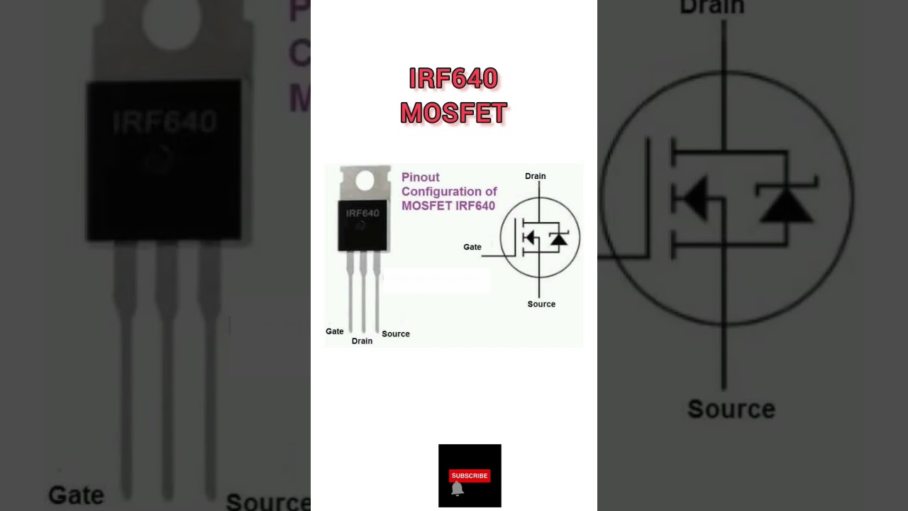 IRF640 mosfet pinout #akexperiment #electronics #pinout #irf #shorts #irf640 #640 #nchannel #mosfet