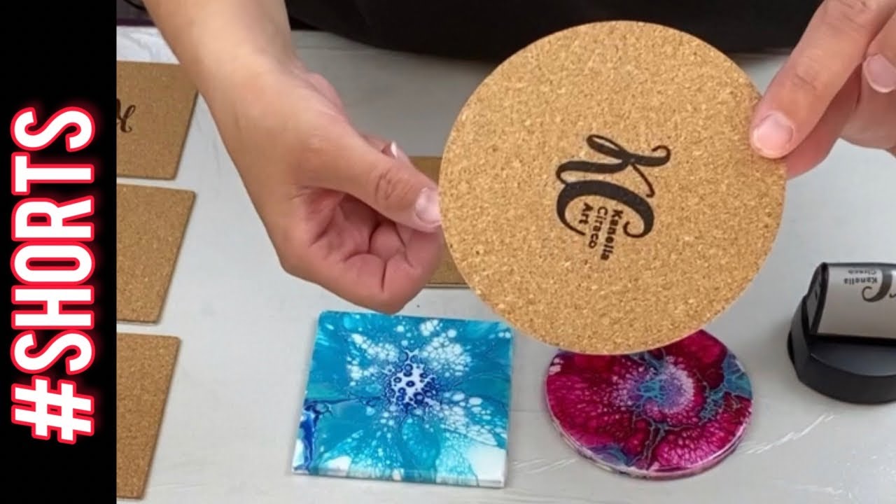 HOW TO finish off the back of your coasters | Acrylic Pouring #shorts