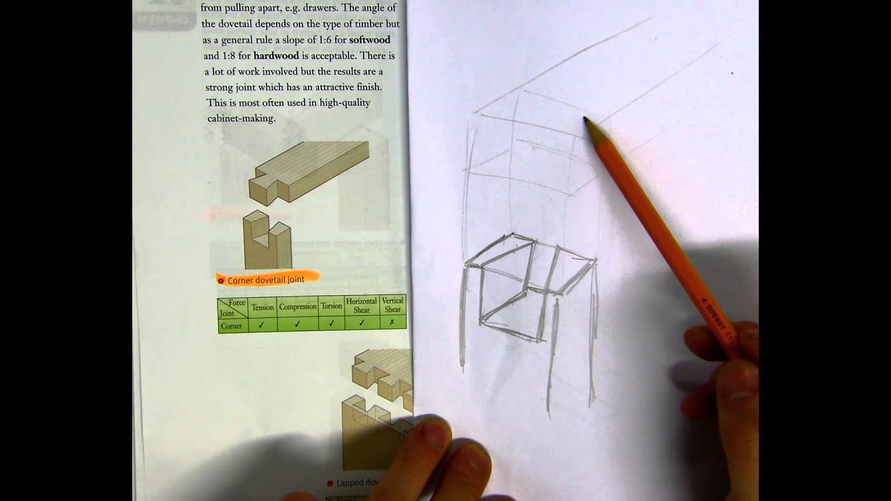 Sketch of corner dovetail joint