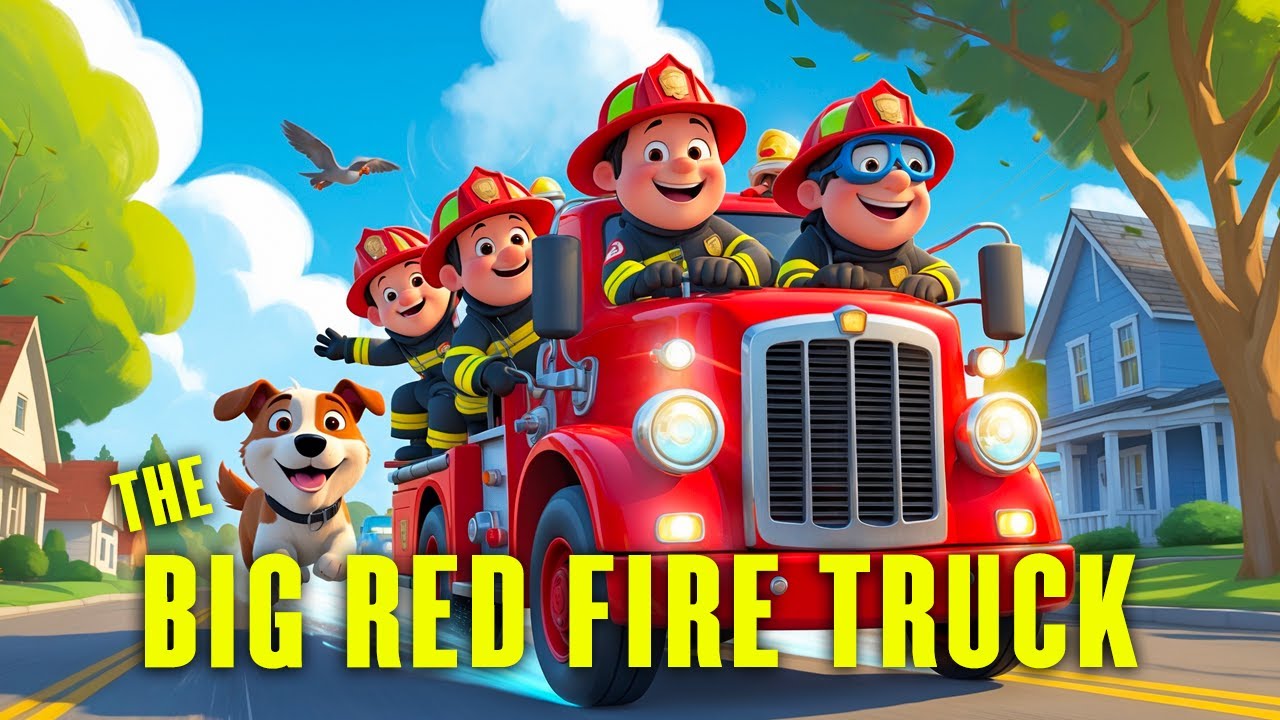 Big Red Fire Truck | Firefighter Song | Lyric Sheet In Description