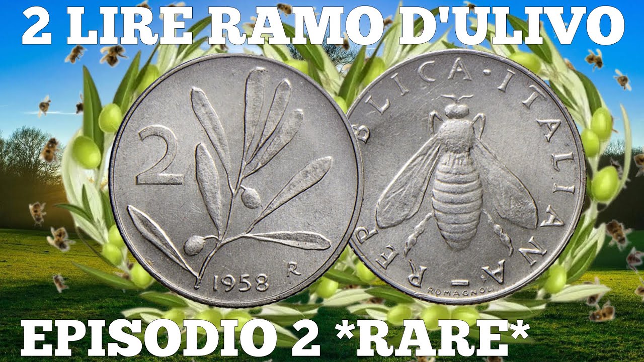 MONETE REPUBBLICA ITALIANA EPISODIO 2 MONETE RARE 2 LIRE RAMO ULIVO APE - NUMISMATICA COLLEZIONISMO
