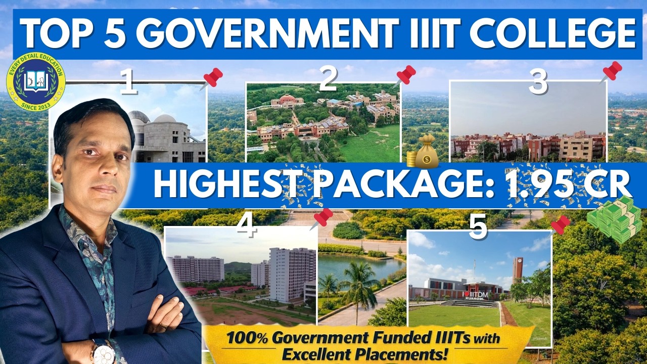 Top 5 Fully Government IIIT Colleges in India 🔥 Highest Package 1.95 Cr!💵
