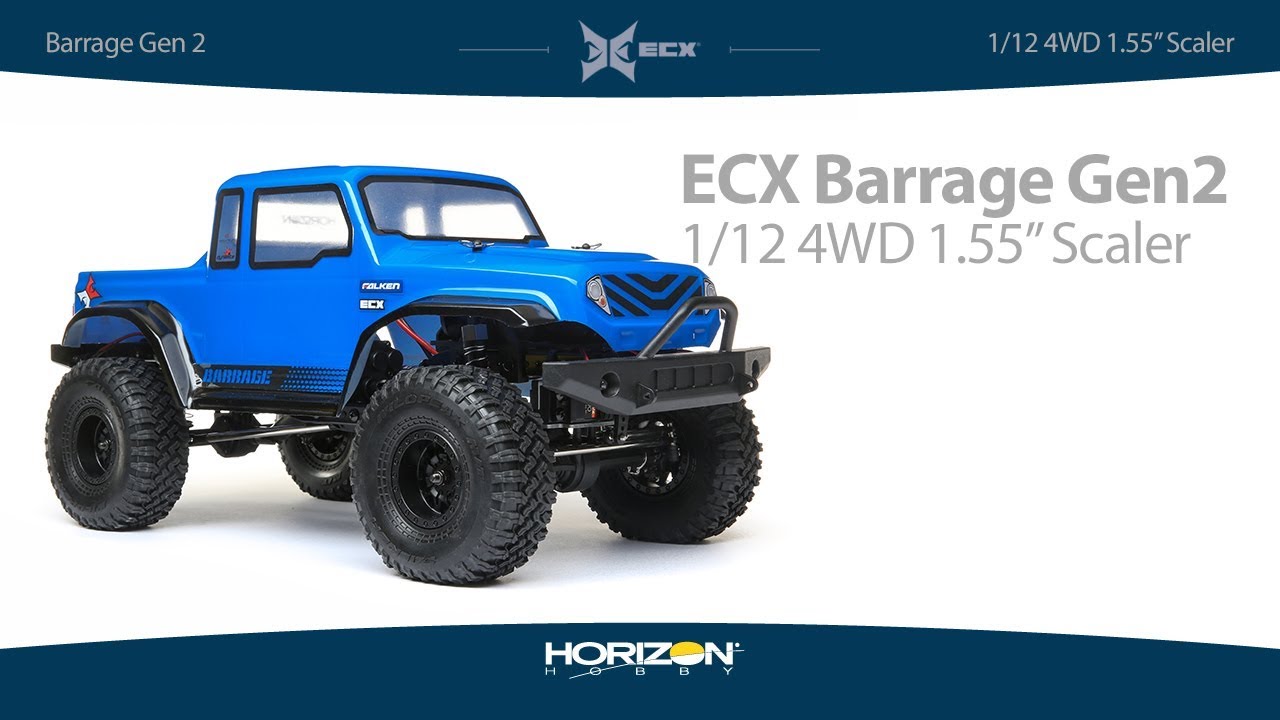 ECX 1/12 Barrage Gen2 4WD 1.55 Scaler Brushed RTR