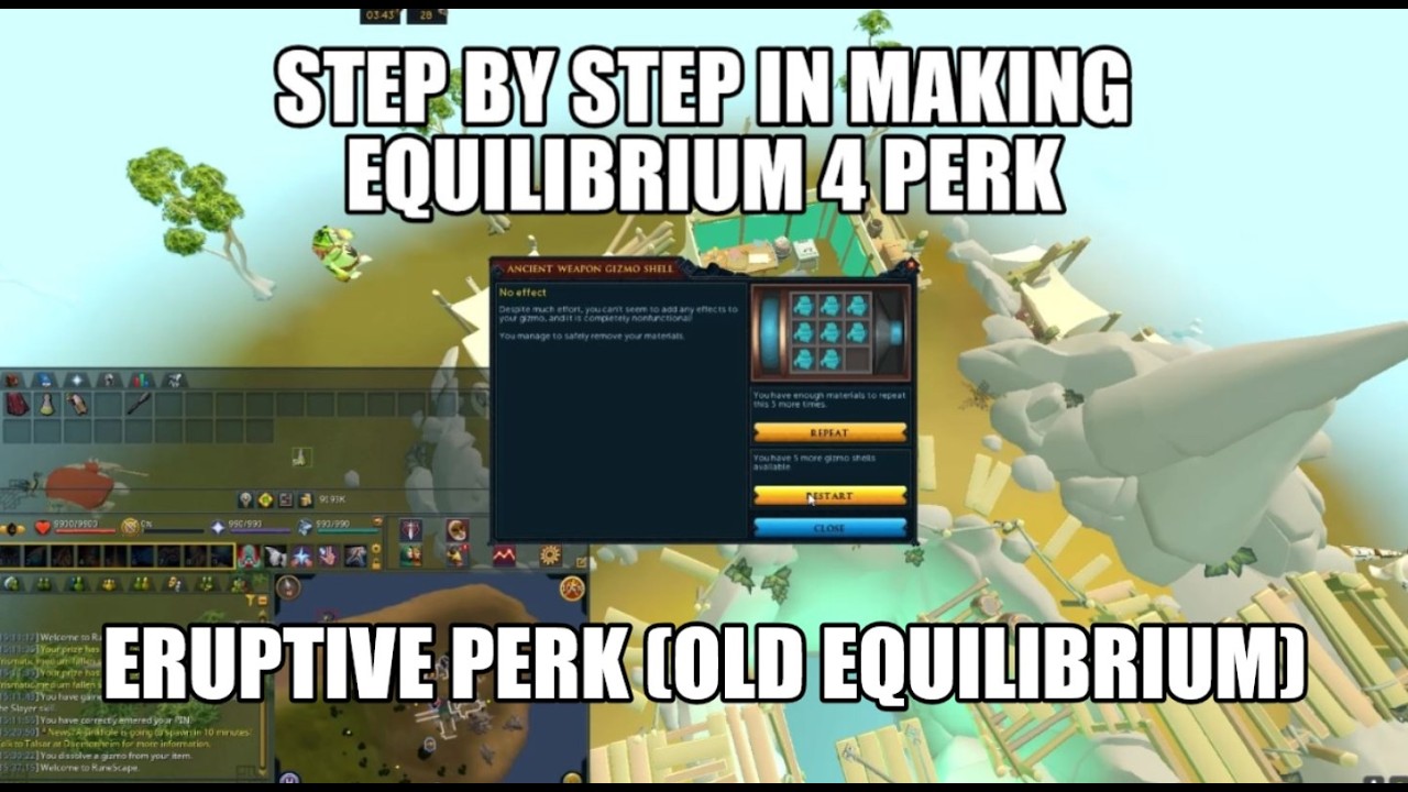 Step by step to make Eruptive (Old Equilibrium 4) perk | Runescape 3