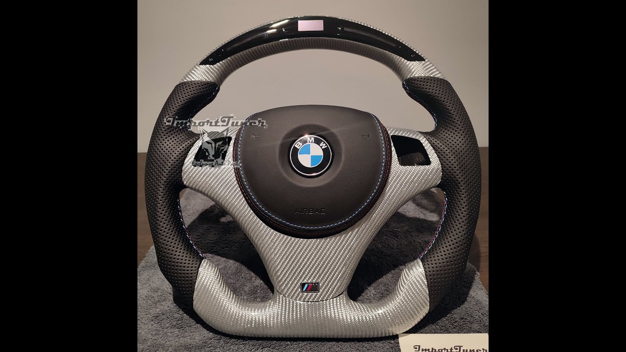 Volante BMW M3 e92 fibra de carbono blanco texalium pantalla led display