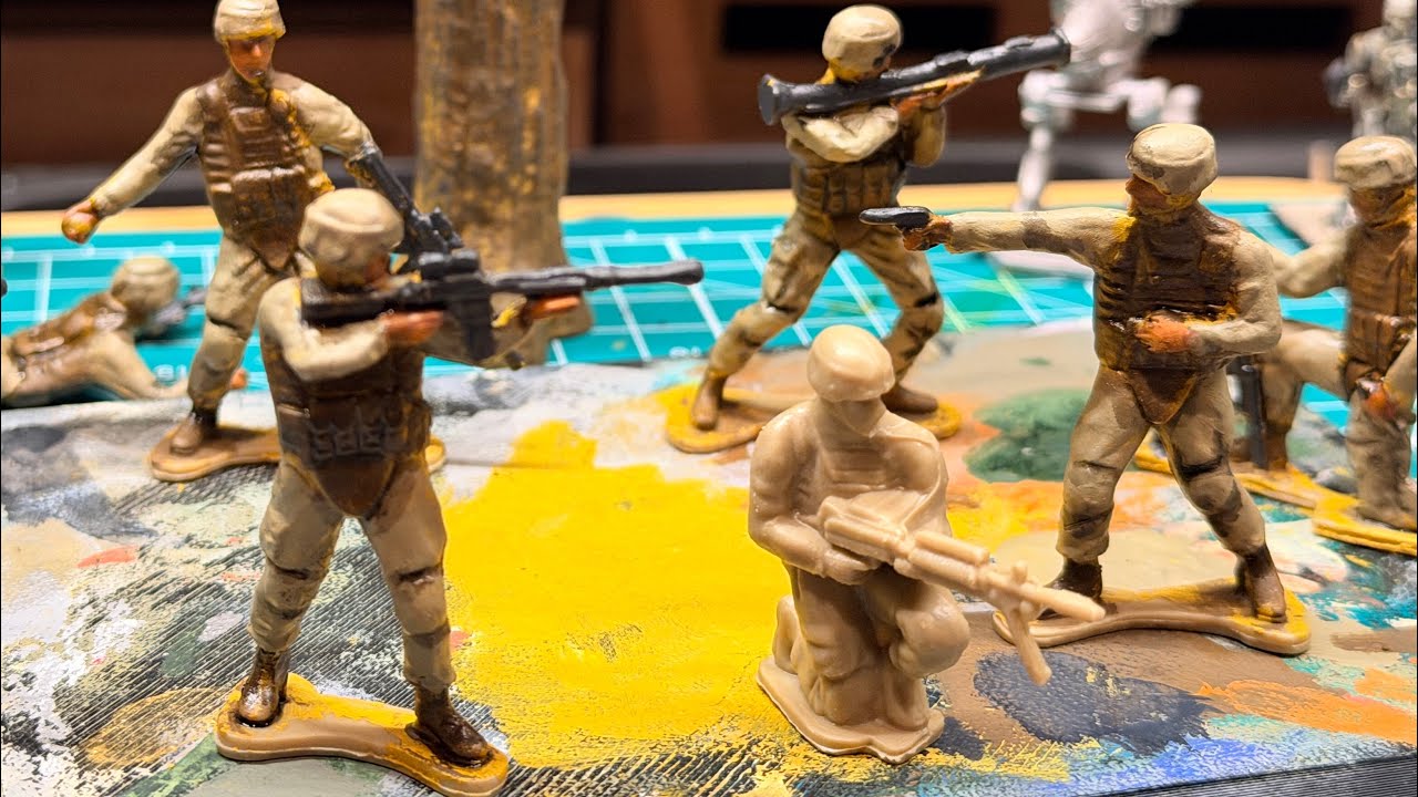 Painting Army Men!  In part 2 we start adding some colors to our Desert Camo Rangers! And Imperator!