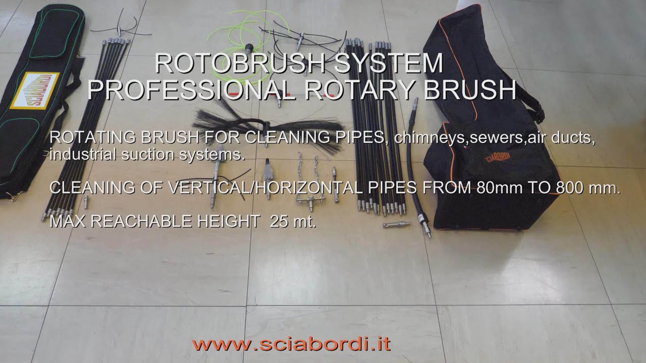 PROFESSIONAL ROTATING BRUSH FOR CLEANING CHIMNEY WOOD AND PELLET CHIMNEY SWEEP - SCIABORDI