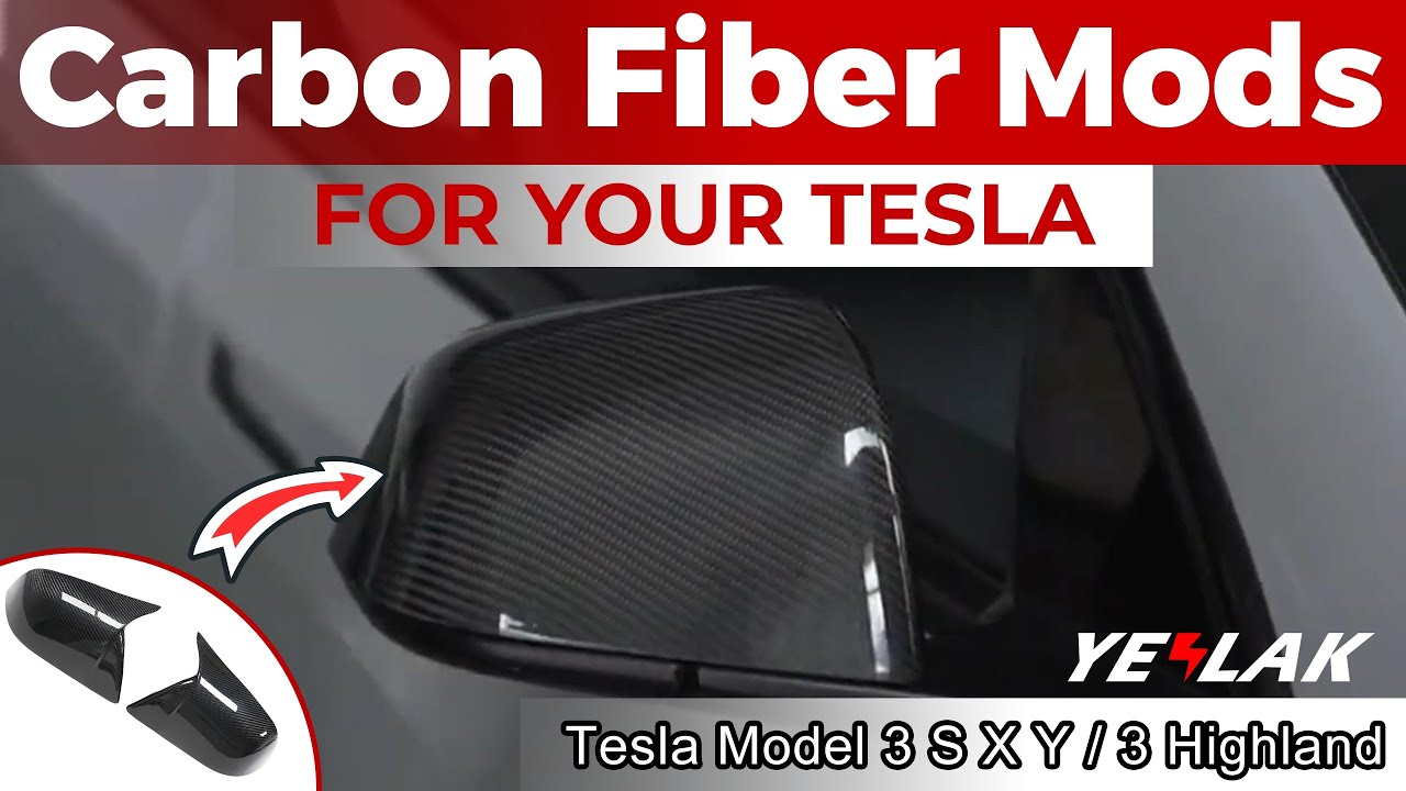 Tesla Model S3XY Sporty Mirror Caps Real Carbon Fiber | Modification Must Have | #tesla