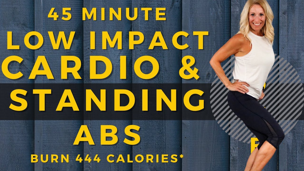 45 Minute Low Impact CARDIO & Standing ABS HIIT Workout | HIIT Workout at Home