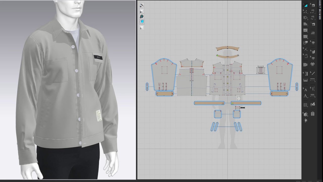 Drafting Overshirt 2, Marvelous Designer, Clo