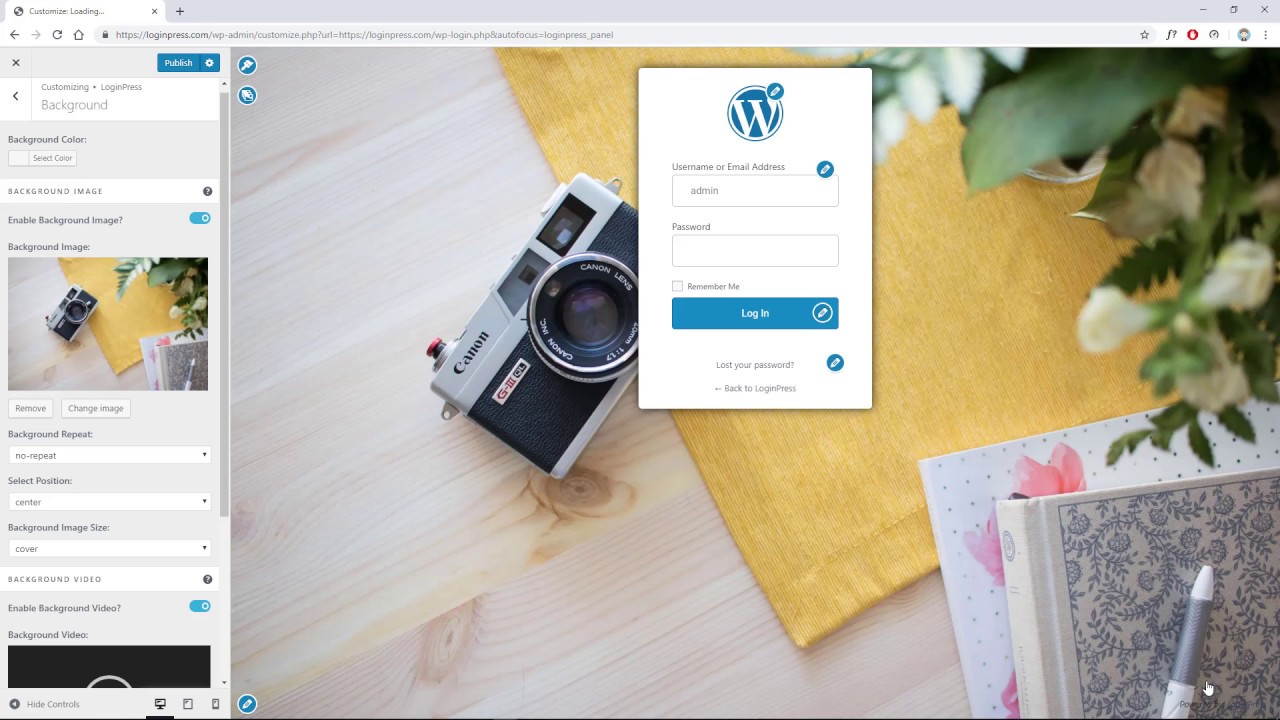 Change Background Video On Login Page - LoginPress