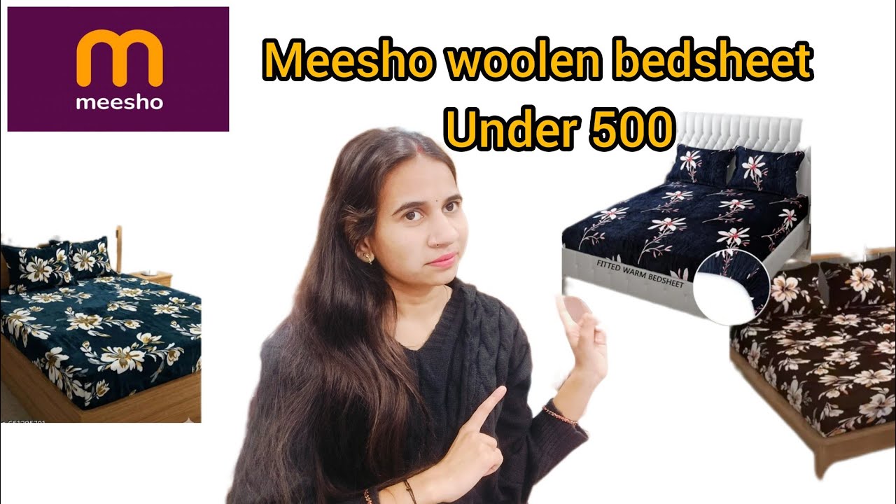 Meesho huge woolen bedsheet haul// meesho woolen bedsheet haul under 500