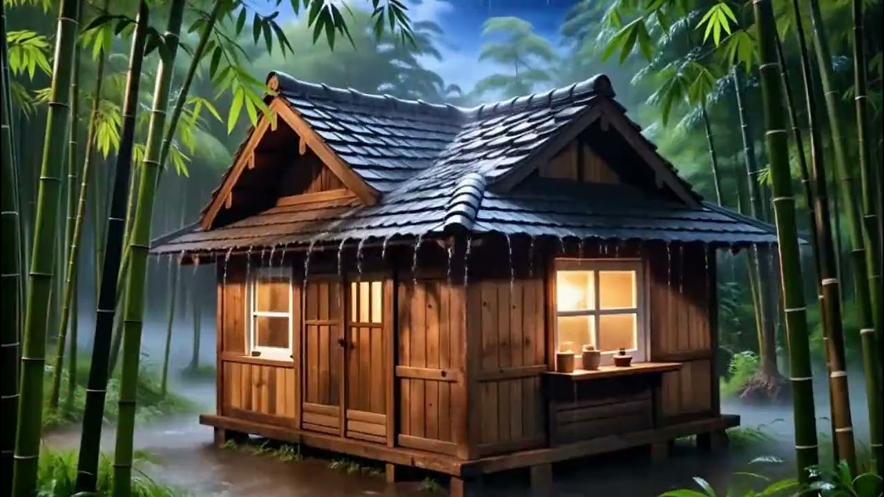 Relaxing Rain in Bamboo Forest Home ASMR | Calm Sleep Ambience