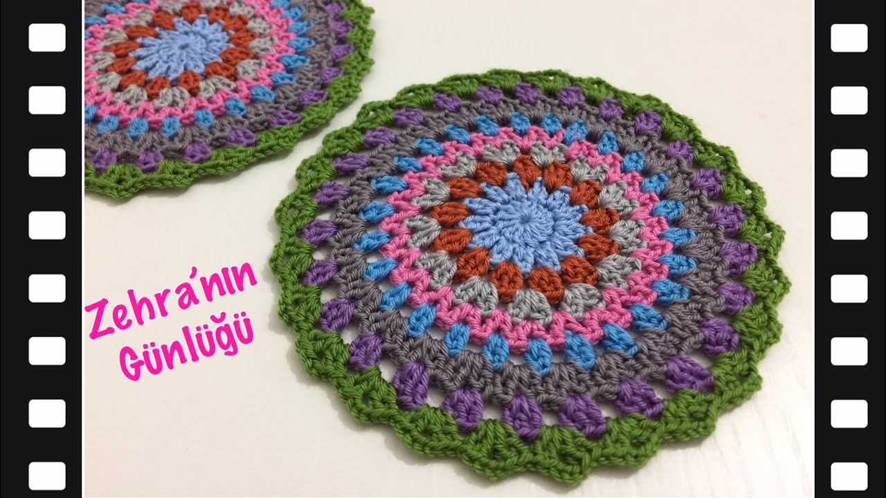 Mandala motifi yapımı-Motif yapımı-Tığ ile yuvarlak  basit motif yapımı-En güzel motif modelleri