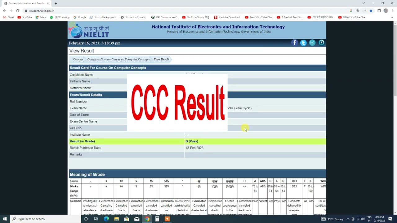 CCC Jan Result 2023 I How to download CCC Jan Result 2023 I