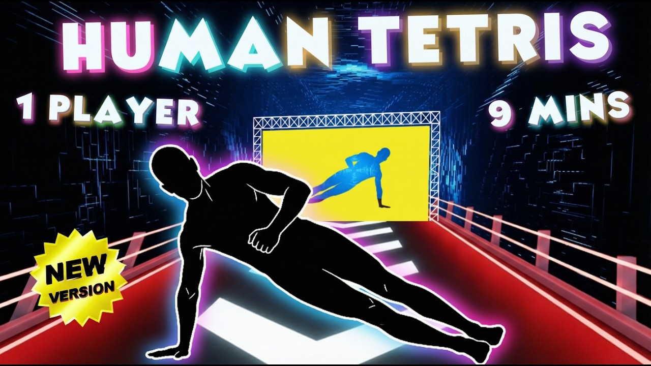 9 MINS HUMAN TETRIS | Immersive Interactive Warm Up | 1 Players New Version 💥 HARD LEVEL #10