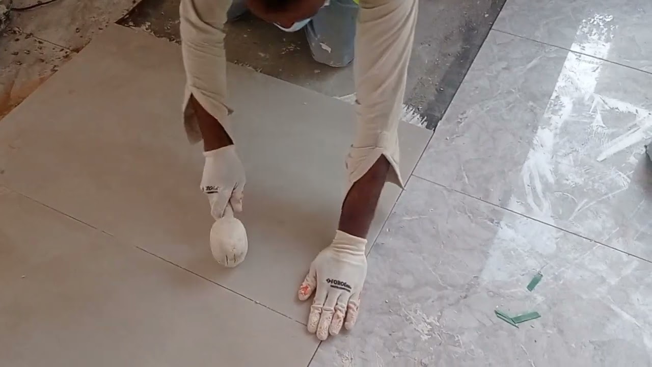 طريقة تركيب البورسلين 120*60بالغراء وتركيب السيراميك 60*60 بالخلطه بالطريقة الهنديه