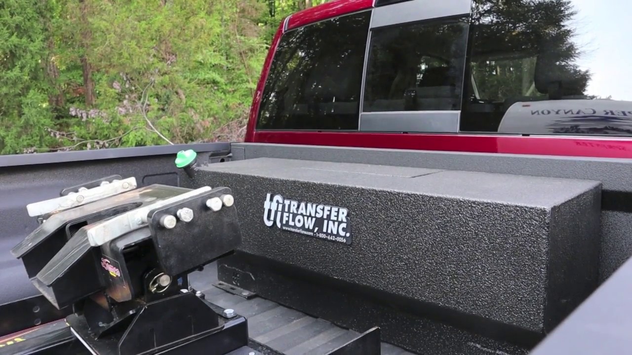 Transfer Flow in-bed Auxiliary Fuel Tank in RAM 2500 Cummins with OEM Fifth Wheel Package