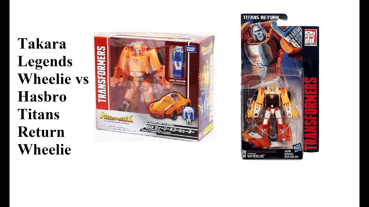 Takara Legends Wheelie and Hasbro TR Wheelie (May contain strong language but that's how we roll)