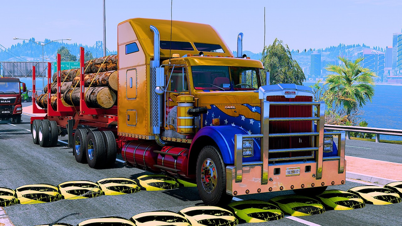 Trucks and Cars vs speed bumps | BeamNG Drive 548