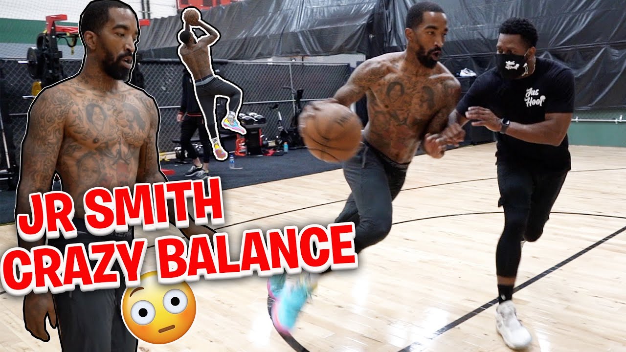 NBA Champion JR Smith * Crazy Balance* Workout with 1 leg buckets