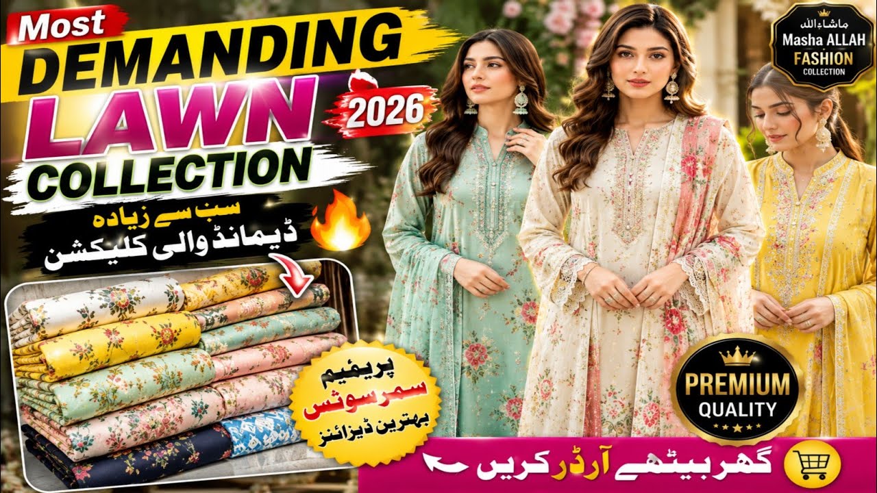 Most Demanding Lawn Collection 2026 | Premium Summer Suits | Masha ALLAH Fashion Collection