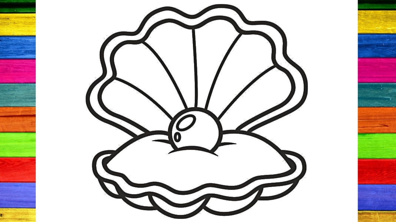 Sea shell drawing and coloring easily || drawing for kids || step by step drawing tutorial