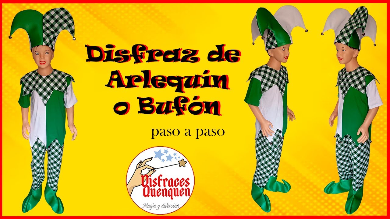 DIY. Como hacer Disfraz de ARLEQUÍN o Bufón para Carnaval #arlequin #bufon