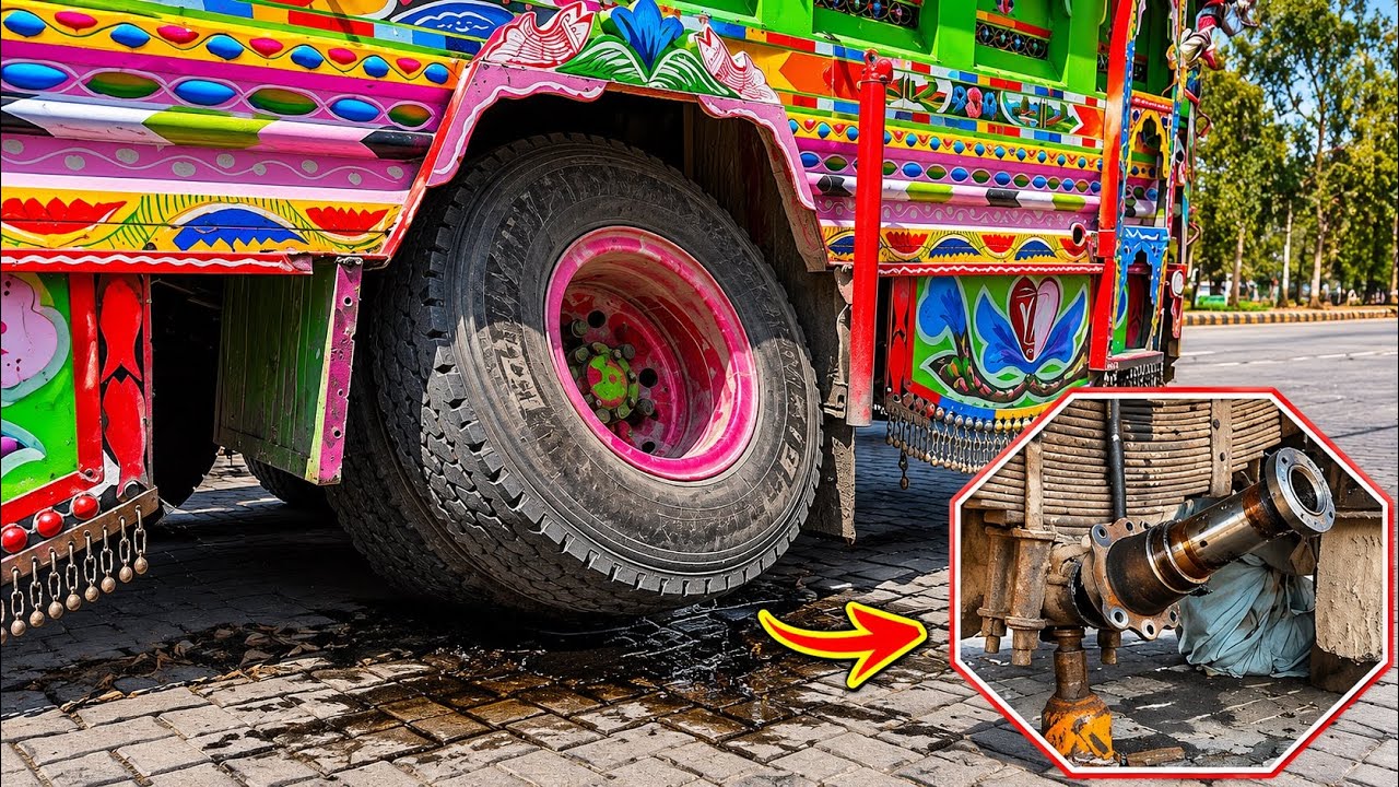 🚨 Unbelievable Highway Repair || Truck Axle and Tube Destroyed || Under Heavy Load 🚨