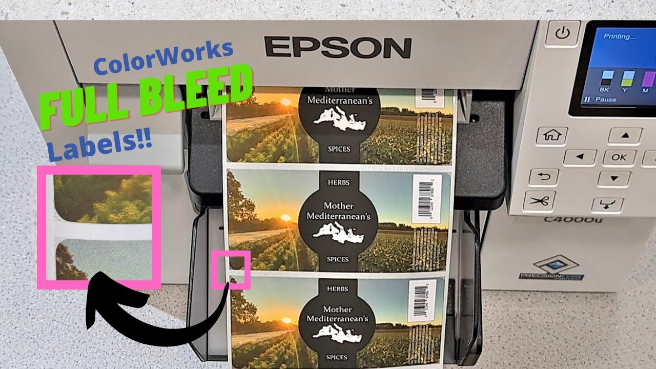 EPSON C4000 Full Bleed LABELS! Printing circles and rectangles