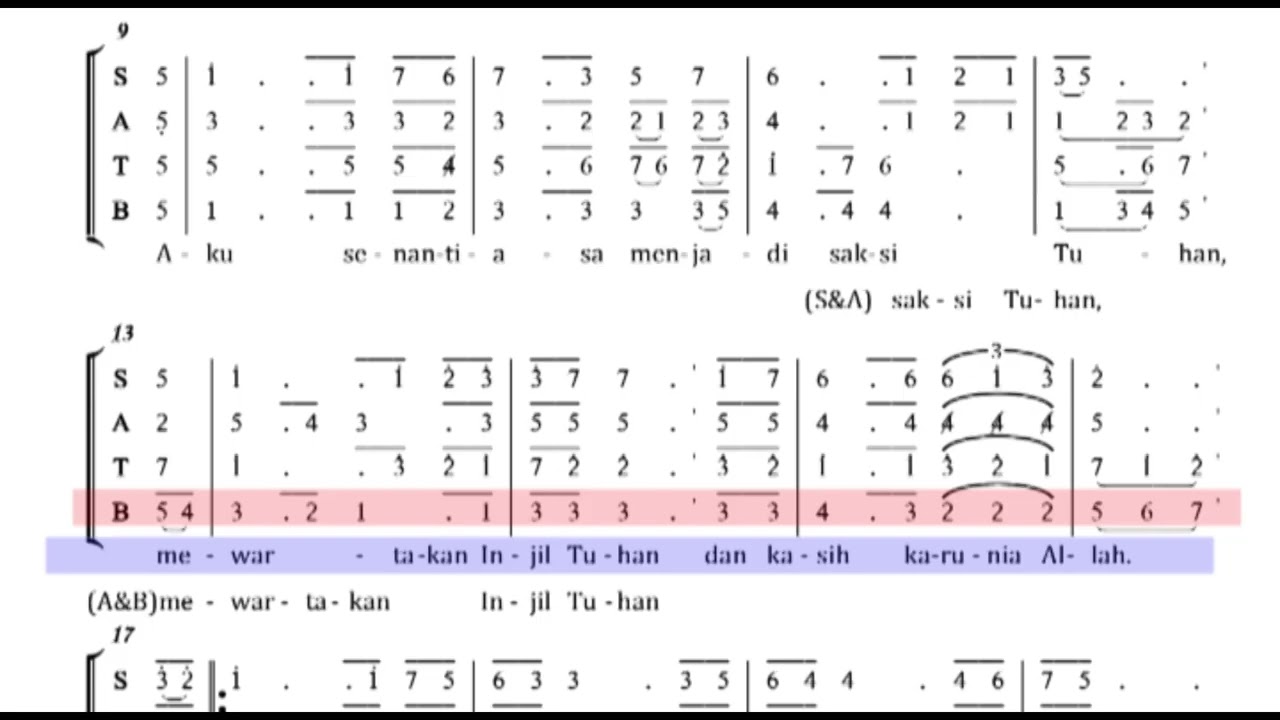 Bass Aku Melayani Tuhan (Cipt : Martin Runi)   #satbguides  #paduansuaragereja