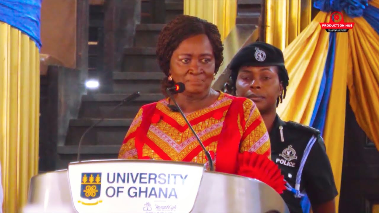 The Vice Prez. Jane Naana visited the University of Ghana for her first Speech as a vice president