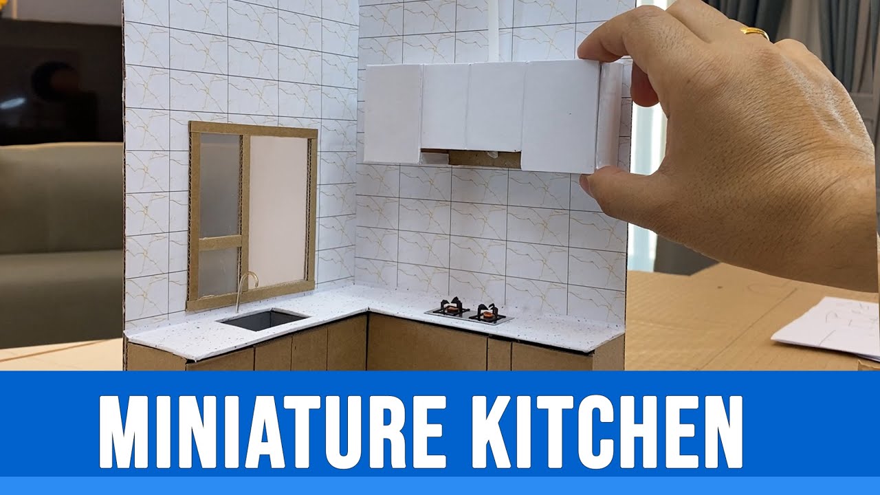 How to make Miniature Cardboard Kitchen of Modern Apartment