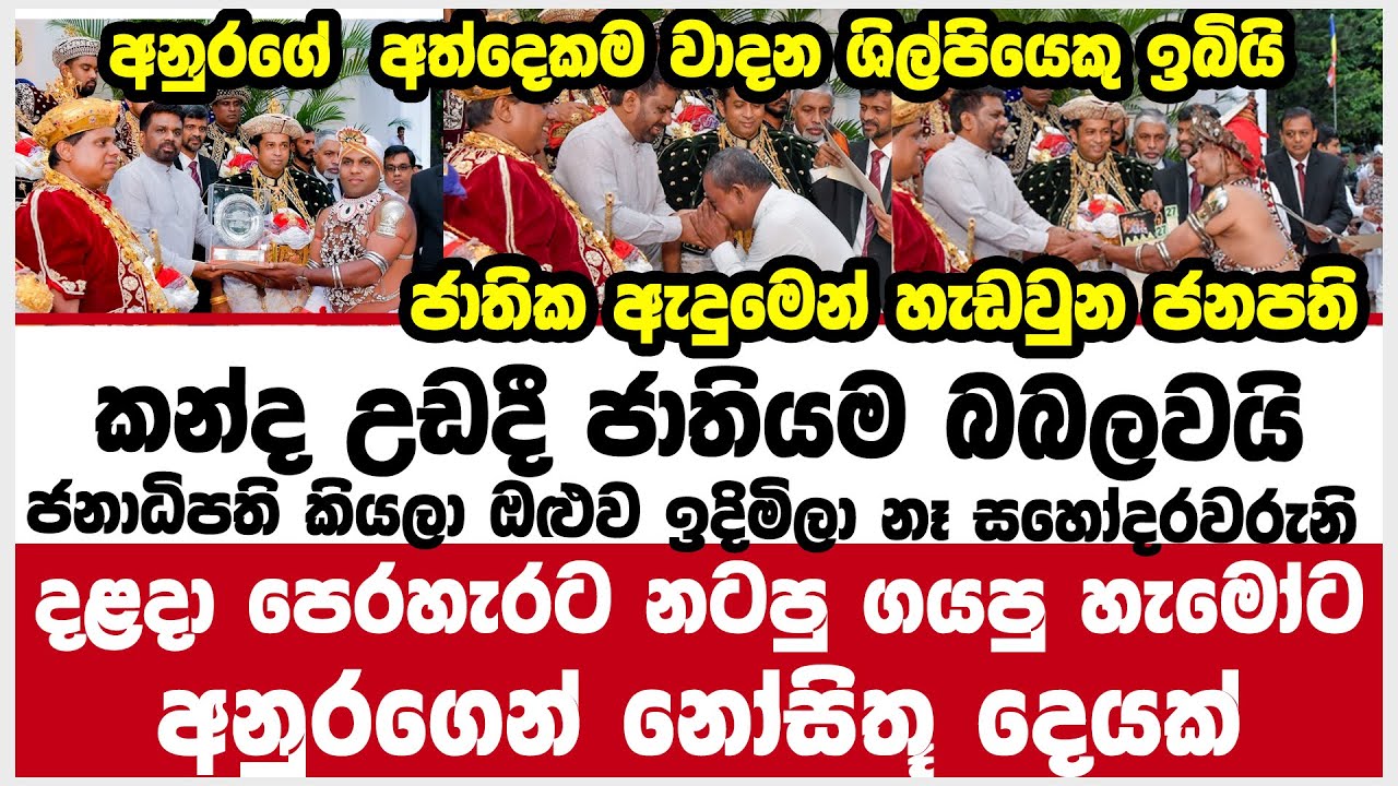 ජාතික ඇදුමෙන් හැඩවුන  ජනපති  කන්ද උඩදී ජාතියම බබලවයි | අනුරගේ  අත්දෙකම වාදන ශිල්පියෙකු ඉබියි  anura