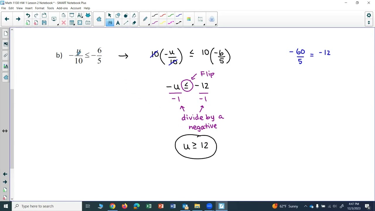 Math 1130 HW 1: Solving Linear Inequalities