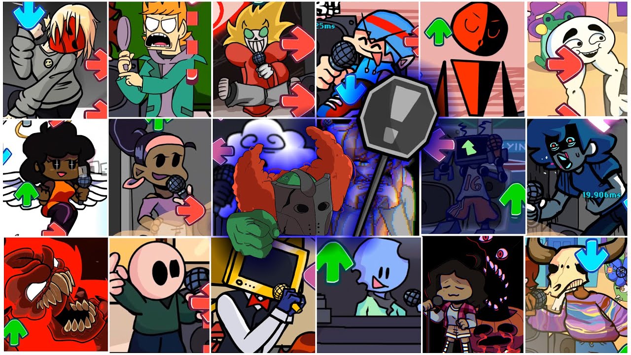 FNF Madness But - Different Characters Sing It (Everyone Sings Madness ) Vs. Tricky Mod