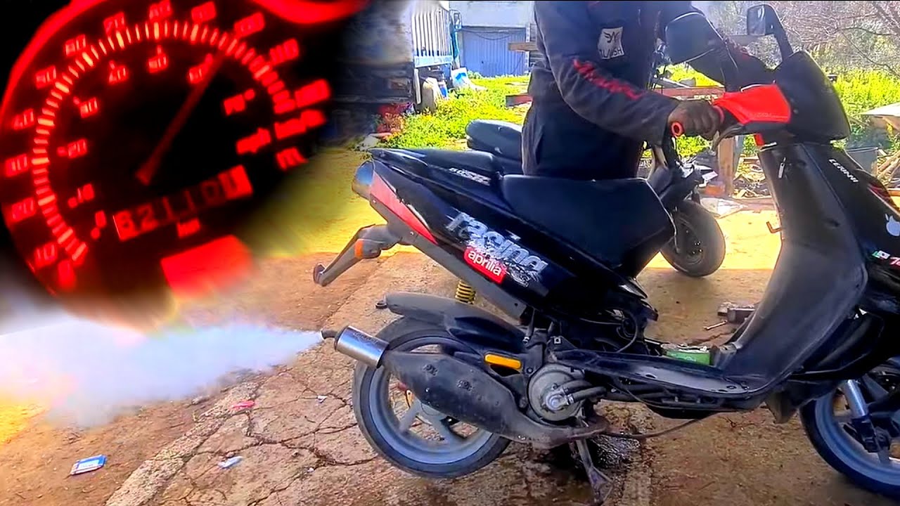 توصلنا بدارجة aprilia Sr  حابسة اكتر من سنة🤔درنا ليها اماش  ب لمسات خفاف  رجعات كاتمشي +100km/h ❤️💪