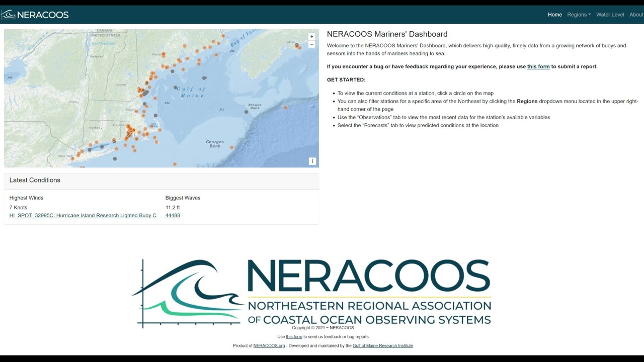 Using NERACOOS Ocean and Tide Observations & Predictions in Social or On Air Updates