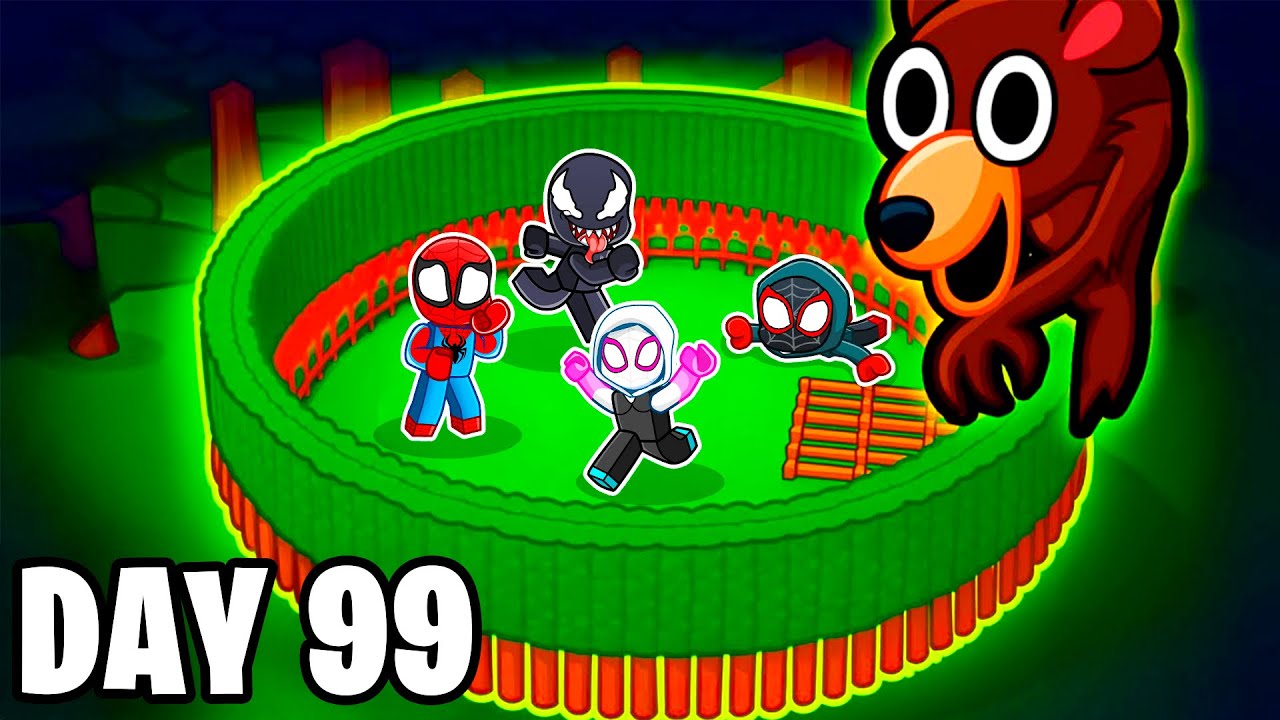 Spiderman Builds The MOST SECURE BASE in 99 Nights In The Forest...