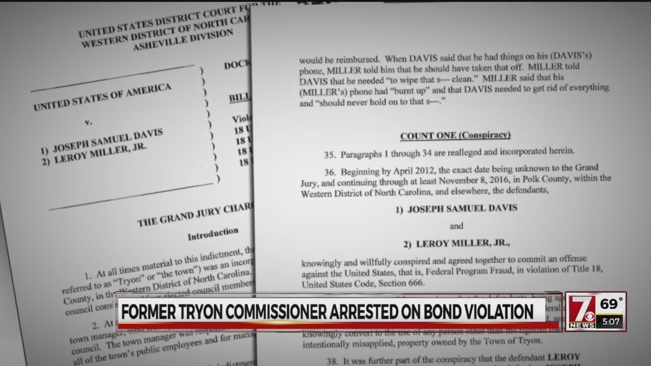 Fmr. Tryon Commissioner arrested on bond violation